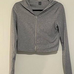 -SHEIN Gray Hooded Women's Top. Item # 11346